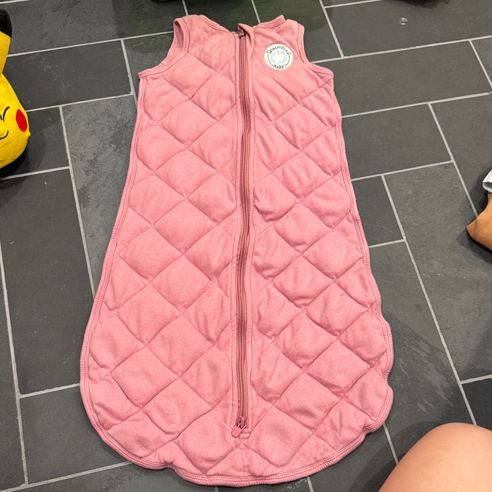 Pink Quilted Baby Sleep Sack - Cozy Sleeveless Zipper Sleep Bag